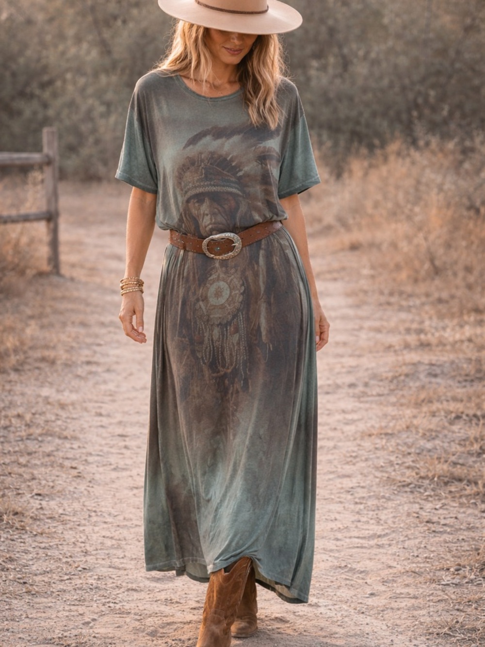 Vibrant Native American Print shirt dress